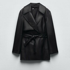 Zara Women's Sleek Black Leather Jacket